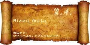 Mizsei Anita névjegykártya