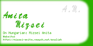 anita mizsei business card
